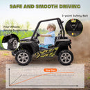 12V Green Kids Electric Car with Dual Motors, Remote Control, and Suspension