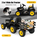 12V Children’s Ride-On Tractor with Trailer and Remote Control - Black