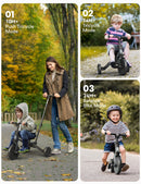 besrey KSE06 4-in-1 Tricycle for Toddlers Aged 1-3 with Push Handle, Backrest, and Safety Belt