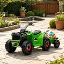Green 6V Electric Ride-On Car for Toddlers with Toy Trailer Ages 18-36 Months