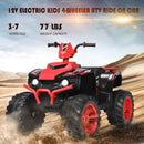 12V Electric Ride-On ATV for Kids with LED Lights and Music - Red