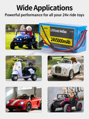 24V 5Ah Lithium Battery and 29.4V 1A Charger Set for Children's Ride-On Toys