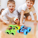 360° Rotating Blue Monster Truck Toy Cars for Kids (Set of 2)