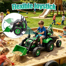 24V Green Remote Control Kids Excavator Tractor with Dump Truck and Bulldozer Attachments