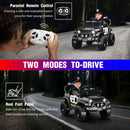 Kids' 12V Police Black Ride-On Car with Parental Remote Control