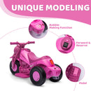 3-Wheel Pink Bubble Motorcycle for Kids with LED Headlight and Music
