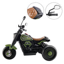 Green 3-Wheel 6V Electric Motorcycle Toy for Kids with Colorful Lights and Music