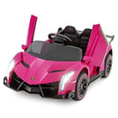 Lamborghini Veneno 12V 4WD Electric Pink 2-Seater Ride-On Car for Kids