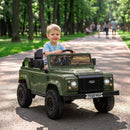 12V Green Land Rover Defender Electric Vehicle for Children Aged 3 and Up