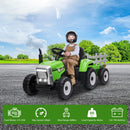 Battery-Powered 6-Wheel Electric Toy Tractor with Trailer for Children Ages 3 and Up