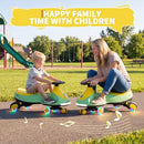 12V Rechargeable Wiggle Car and Swing Combo for Kids - Green