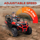 24V Dual Motor Red Ride-On Car for Kids with Remote Control and Spring Suspension