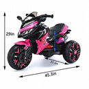 12V Battery Operated 3-Wheel Motorcycle Toy for Kids with Illuminated Wheels