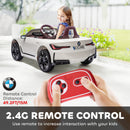 12V White Kids Electric Car with 2.4G Remote Control, Suspension, Music, and Horn