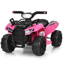 6V Pink Electric Quad ATV Ride-On Car Toy for Kids with LED Lights and MP3