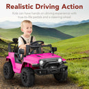 Bold Pink 12V Ride-On Car for Kids with Parental Control