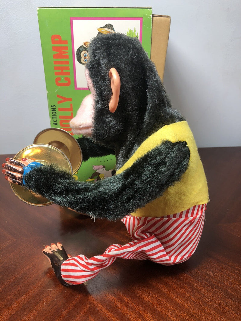 Working 1970s Musical Clapping Cymbal Monkey Toy with Original Box