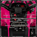 12V Electric Pink ATV Quad for Kids with 2 Speed Settings, MP3 Player & Headlights