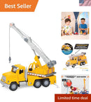 7-Inch Crane Truck Playset Featuring Lights, Sounds, and Articulated Components