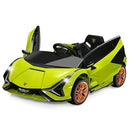 Lamborghini Sian Green Ride-On Car for Kids with Scissor Doors