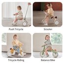 Kidpop KPA3007E Versatile 4-in-1 Tricycle with Push Handle for Toddlers Aged 1-4 in White