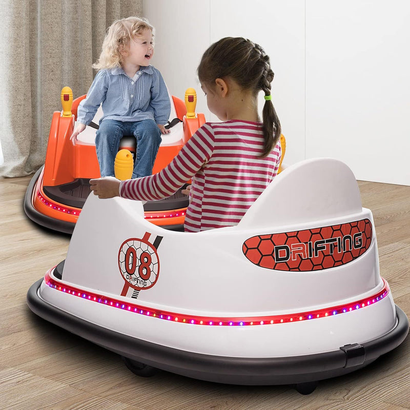 6V Kids Ride-On Bumper Car with Remote Control, 360° Spin and Flashing Lights for Toddlers