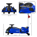 Blue 12V Electric Drifting Go Kart with Gradual Acceleration, Sound, and Illumination