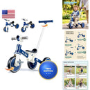 LOL-FUN Toddler Balance Bike and 5-in-1 Tricycle for Ages 1-3