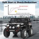 12V Black Electric Ride-On Truck for Kids with Remote Control, Lights, and Music