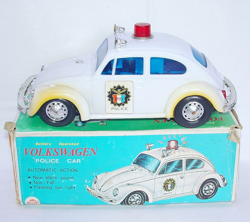 1:15 Scale VW Volkswagen Beetle Police Car Battery Operated Model - Rare Collectible