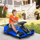 Blue 12V Electric Drifting Go Kart with Gradual Acceleration, Sound, and Illumination