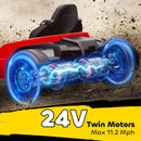 24V Electric Go Kart with Dual 150W Motors, Adjustable Seat, 11.2 MPH Speed, and 5-Point Harness