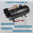 4-Trumpet 12V Train Horn Kit for Cars, Trucks, Jeeps, RVs, and SUVs