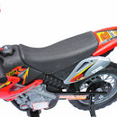 Red Electric Dirt Bike for Kids with Training Wheels, Headlight, and Music, Ages 5-8