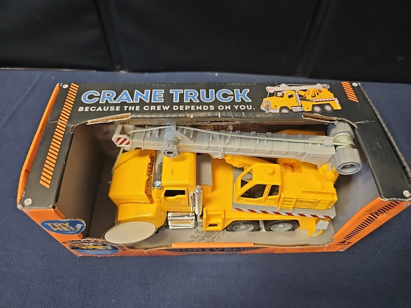 Micro Series Yellow Crane Construction Truck with Lights and Sounds