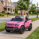 12V Licensed Pink Land Rover Ride-On Car with Suspension and Remote Control