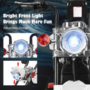 White 3-Wheel Chopper Trike Motorcycle for Kids with Headlight and Horn