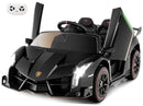 Lamborghini Veneno 12V 4WD Black Two-Seater Ride-On Car for Kids