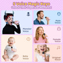 Jeefu Purple Karaoke System for Girls Aged 3-12 with Dual Microphones