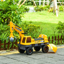 2-in-1 Ride-On Excavator with Helmet and Claw Construction Truck Set