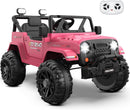 12V Electric Pink Ride-On Car for Toddlers with Realistic Truck Design