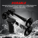 Dual Black 12V 150DB Air Horn System with 120 PSI Compressor for Trucks