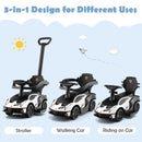 Lamborghini 3-in-1 Ride-On Push Car with Sound Features in White