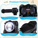 Blue 6V Children’s Motorcycle with Music, Storytelling, LED Lights, Accelerator Pedal, and Tri-Wheel Design