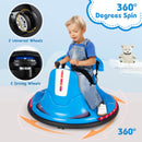 Electric 12V Blue Bumper Car for Kids and Toddlers with 360° Spin Feature