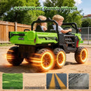 TCARAIWEN 24V Green 2-Seater Ride-On Dump Truck