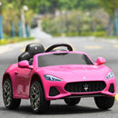 12V Licensed Maserati GranCabrio Ride-On Car for Kids with Remote Control and Lights in Pink