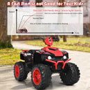 12V Electric Ride-On ATV for Kids with LED Lights and Music - Red