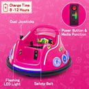 Pink 12V Remote Control Ride-On Bumper Car with Flashing LED Lights and Music