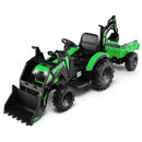 Versatile 12V Electric Ride-On Excavator and Bulldozer for Kids with Remote Control and Trailer